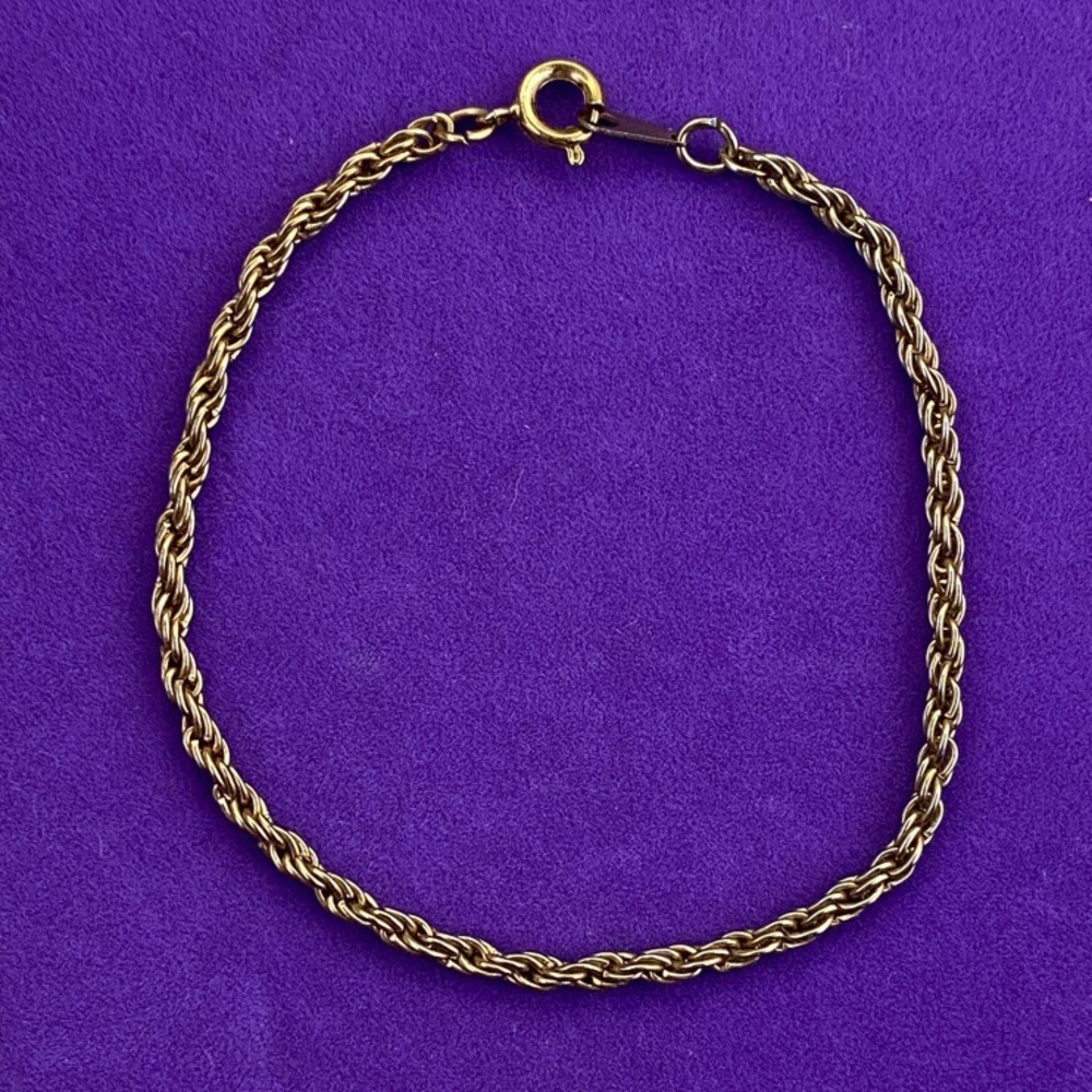 💛 Radiant Gold Tone Rope Bracelet | Twisted Chain | Timeless Everyday Layering
